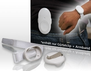 Gürtelclip + Armband für REM101 in weiss