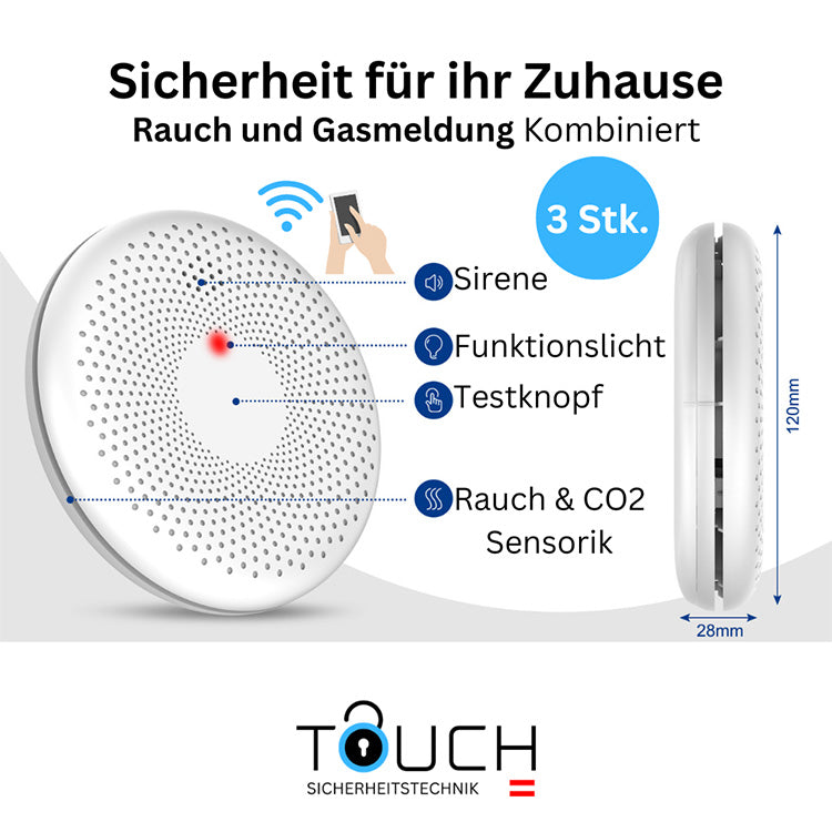 Touch Kombi Melder Rauch & CO Gas